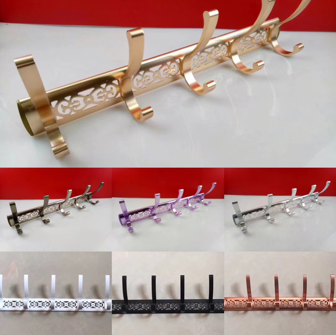 跨境批發歐式加厚酒店衣帽鈎客廳高低排鈎 創意太空鋁鏤空板衣鈎