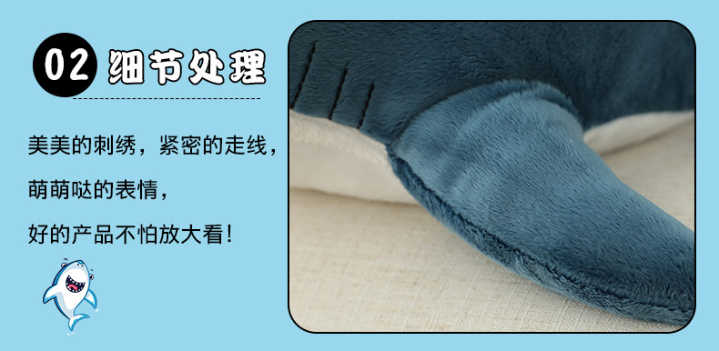 Ah Wu Shark Plush Pillow Toy, Realistic Large Shark Doll, Long Sleeping Leg-Cuddle Pillow, Birthday Gift for Women