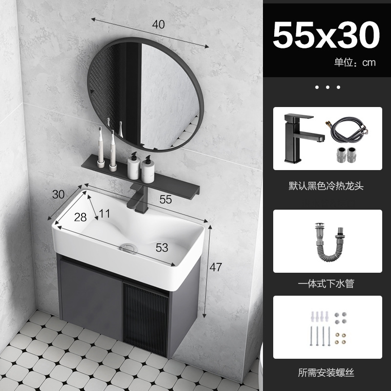 Baño de aluminio espacio puerta de vidrio gabinete de baño pequeño gabinete de lavabo doméstico combinación balcón lavabo piscina