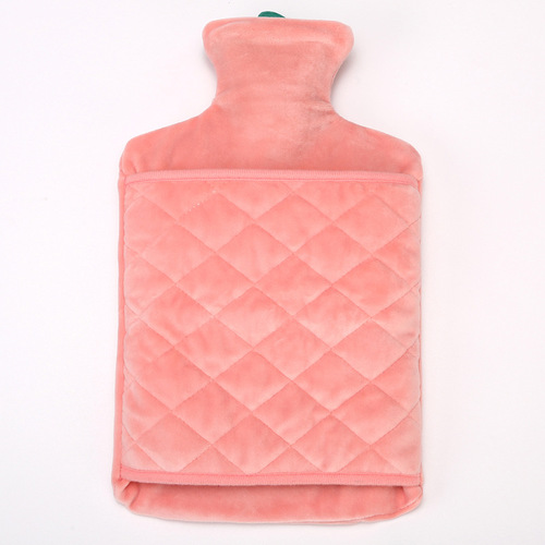 New velvet bag rubber hot water bag soft skin-friendly velvet hot water bag creative winter warm hand anti-freezing hot water bag