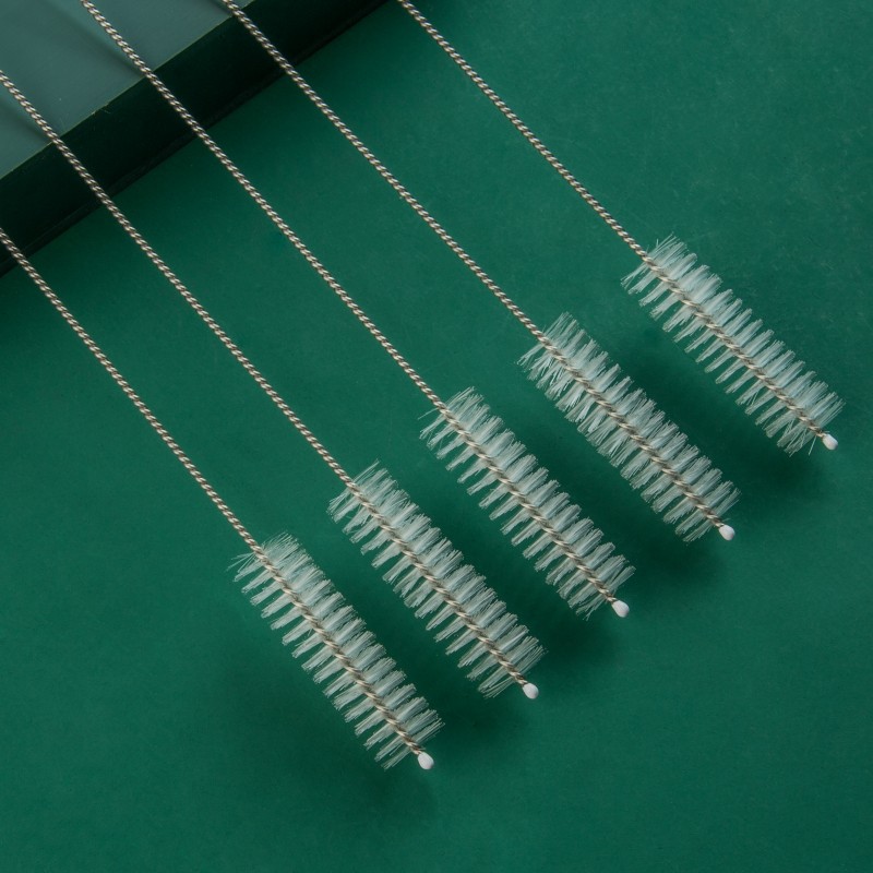 Cepillo de pajita de limpieza multimodelo de nailon de acero inoxidable 304 Cepillo de limpieza de tubo de ensayo de biberón Cepillo suave en espiral