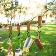 Outdoor Portable Tripod Hook, Removable Fixed Tent Clothesline Fast Hook, Hanging Rack, Leather Hook