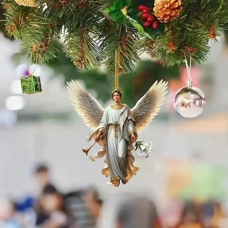Nuevo colgante ángel acrílico transfronterizo plano para automóviles retrovisor decoración colgante para regalos de vacaciones en el hogar colgante