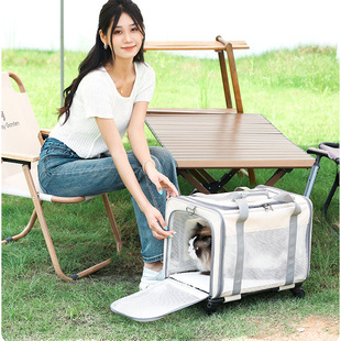 Cat bag a batch of large-capacity pet trolley cat bag portable breathable detachable dual-purpose pet bag