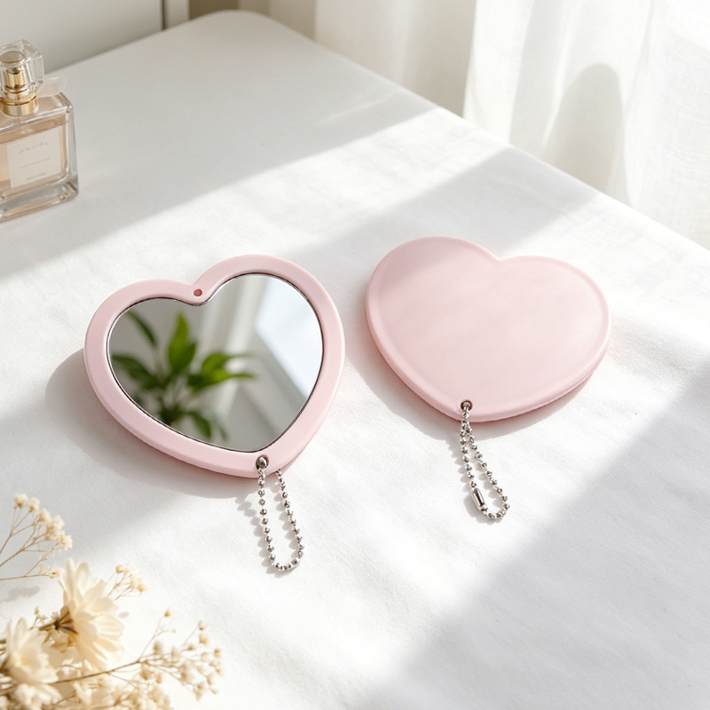 Rotar el amor mini portátil espejo de doble cara espejo de alta definición del dormitorio de maquillaje espejo colgante espejo pequeño image 12
