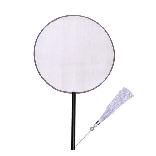 Chinese style classical blank round fan silk cloth round white surface transparent hand painting cooked silk meticulous painting traditional Chinese painting handmade fan