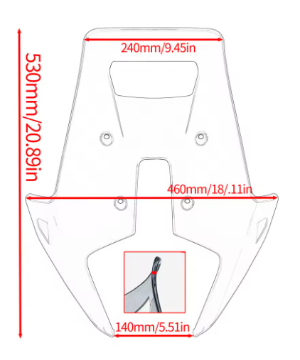 Cross-Border Applicable Ktm390/790/890Adv Modified Windshield Motorcycle Wind Deflector 19-24