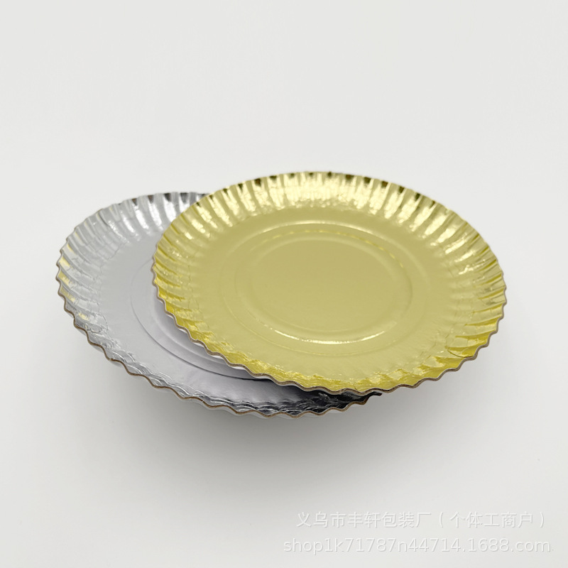 Transfronterizos para bandejas redondas de papel de aluminio de 1.6MM gruesas bandejas desechables de papel estampado bandejas de platos de fiesta