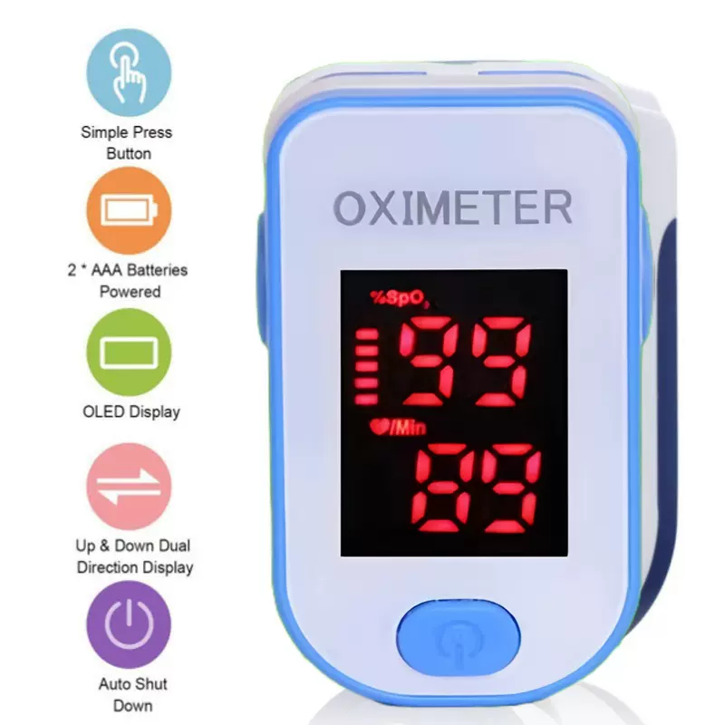 跨境出口 Oximeter 血氧仪指夹式脉搏指脉氧血氧测量心率监测仪