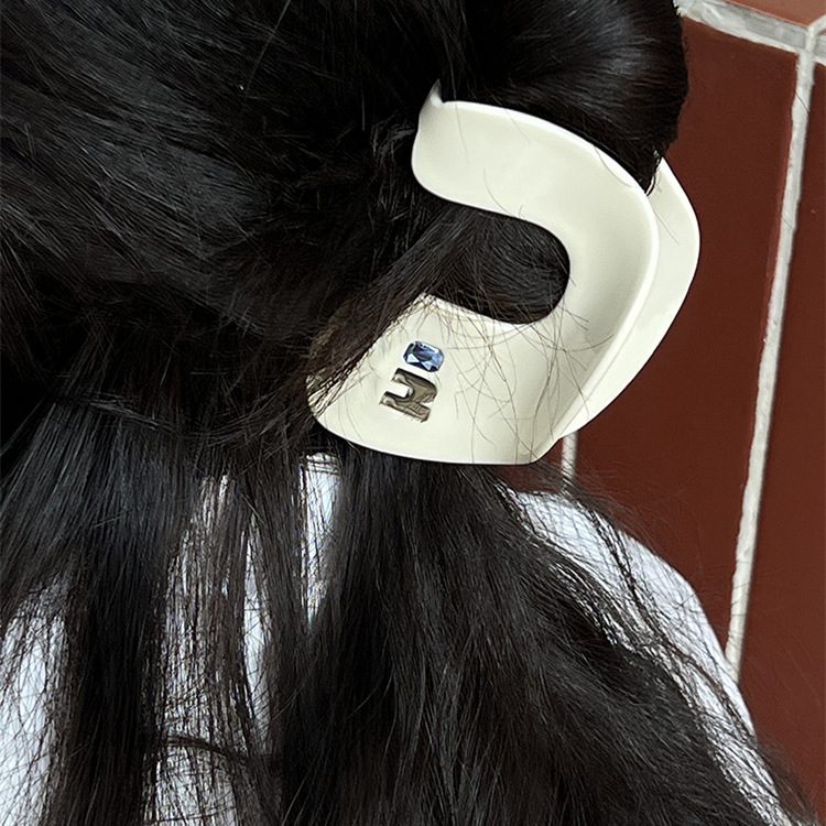 ins style niche South Korea puzzle texture gem hair grip seamless hairpin shark clip acrylic clip female headdress