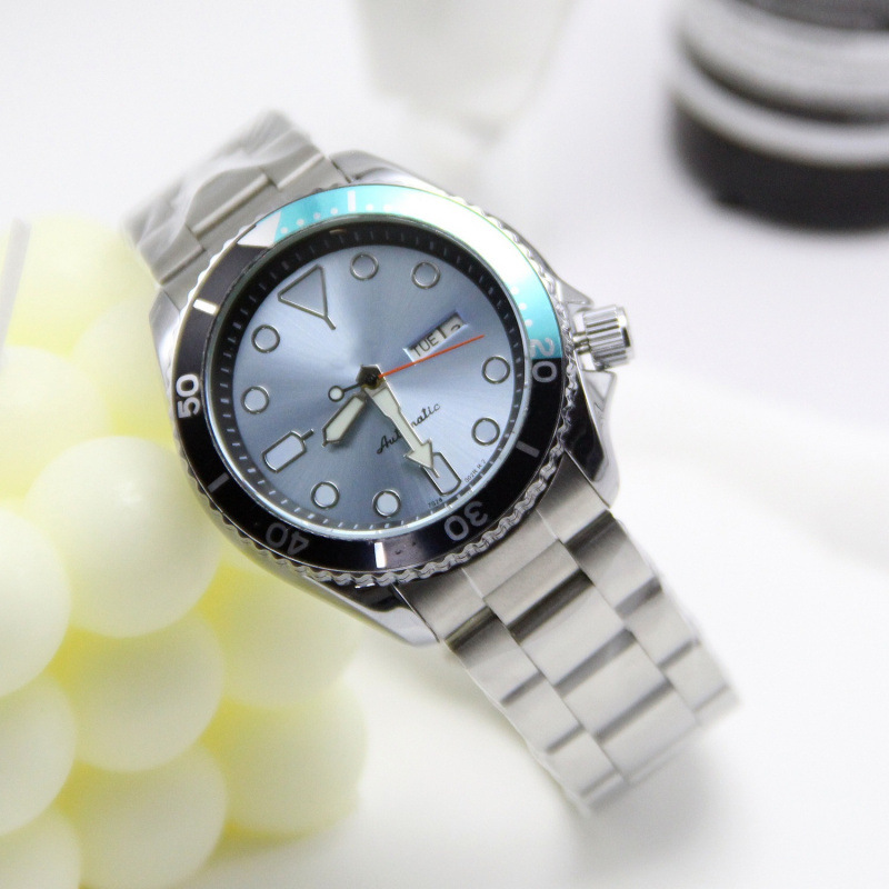 Seiko SEI-KOS Men's Watch No. 5 Sports Green Submariner Waterproof Fully Automatic Mechanical Steel Band Men's Watch Dual Calendar D63K Seiko SEI-KOS Men's Watch No. 5 Sports Green Submariner Waterproof Fully Automatic Mechanical Steel Band Men's Watch Dual Calendar D63K