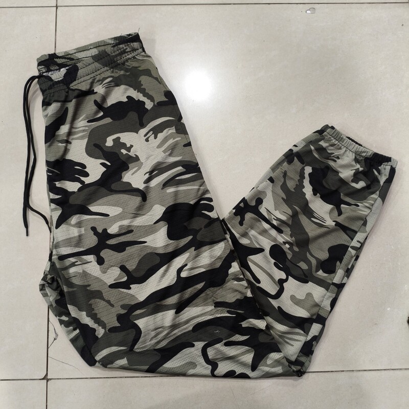 Summer Ice Silk Camouflage Mesh Men's Casual Leg Pants Ice Sense Thin Loose plus size Camouflage Outdoor Anti-mosquito