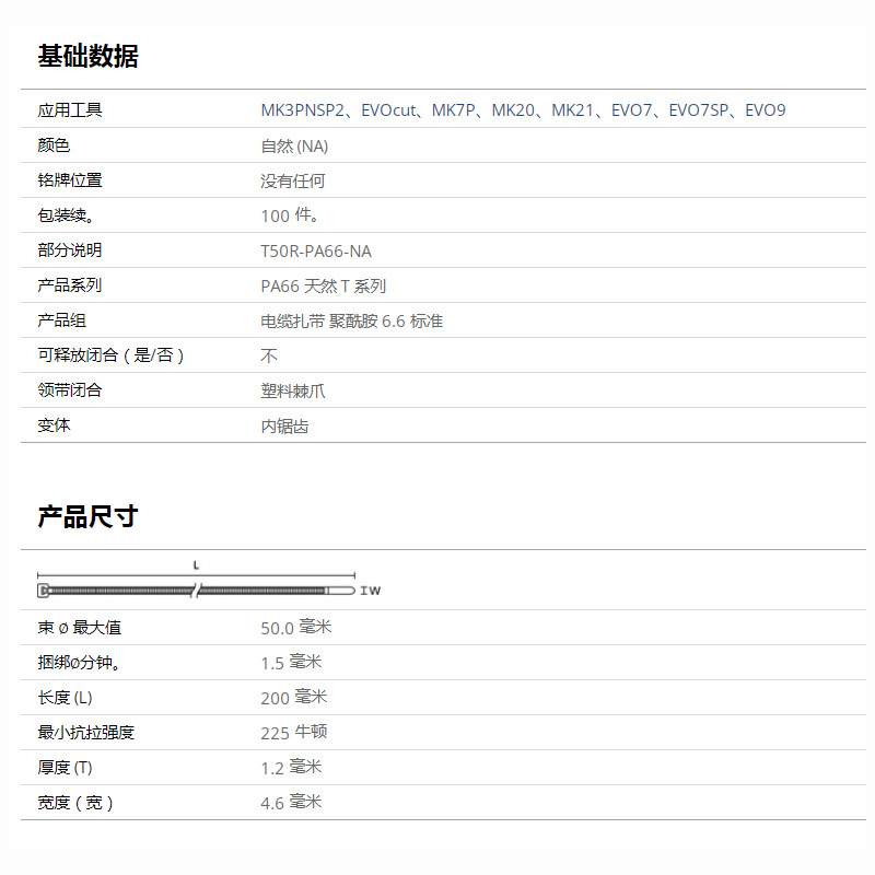 HellermannTyton������̫ͨ��������T50R PA66  T ϵ�� 111-00564