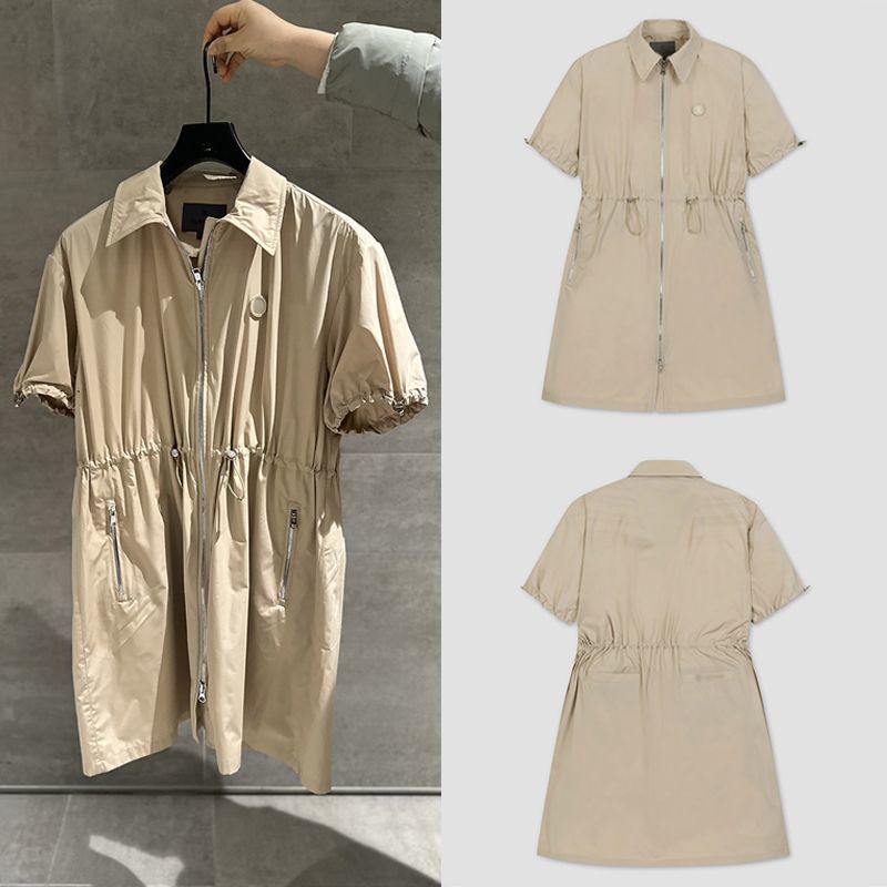 Korean Golf 24 New Women's Waist Slimming Lightweight Quick-Dry Sports Short Sleeve Dress Solid Color Trend