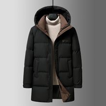 品牌高端羽绒服男长款加厚保暖防寒立领连帽冬季新款商务休闲外套