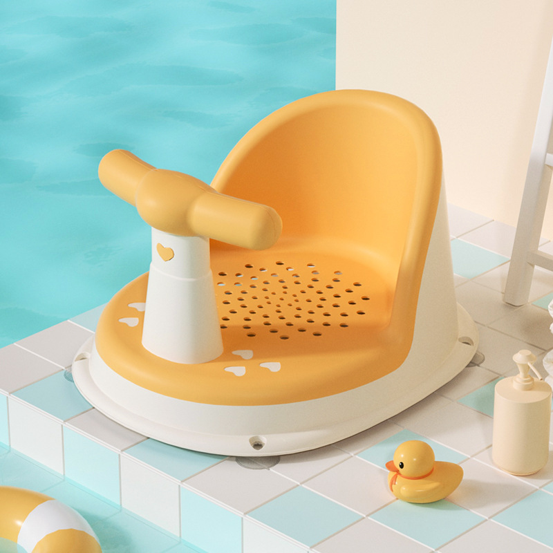 Baby Soft Plastic Learning Chair, Baby Bath Seat, Bathtub Universal Bracket, Anti-Fall Training Dining Chair, Sitting and Standing