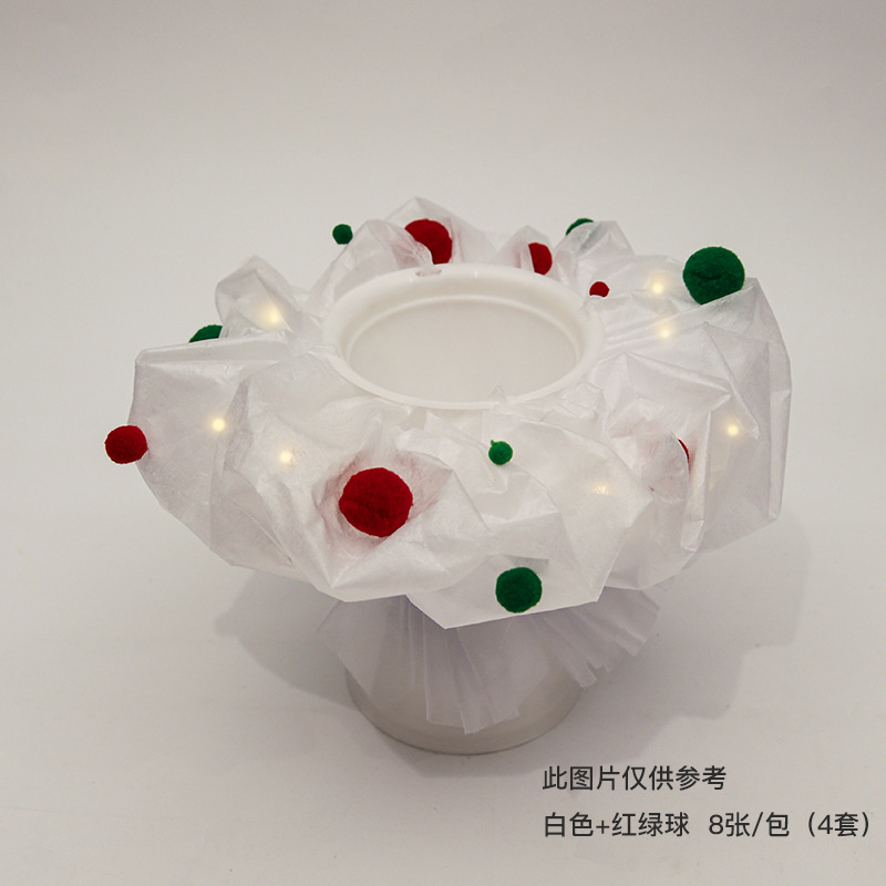 Huaxi Navidad Casa de dulces de pelo papel de embalaje de algodón leche forrado DIY ramo de regalos materiales de embalaje