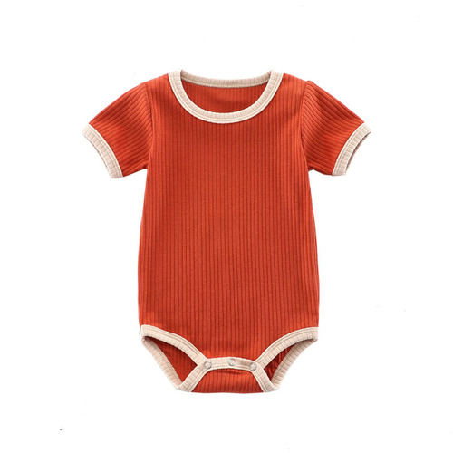 Baby spring and summer crawling clothes, baby wraps, ribbed baby jumpsuits, triangle harems, newborn crawling clothes