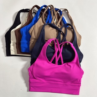 European and American high impact shock-proof back cross tight elastic sports underwear yoga fitness training with chest pad