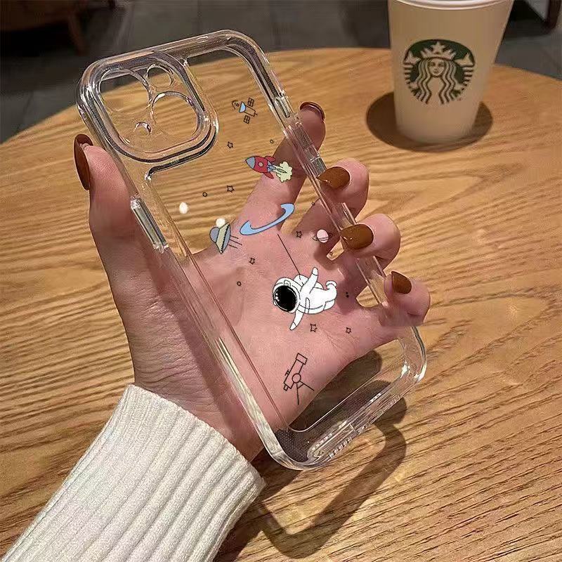 Space Shell para iphone15promax funda para teléfono móvil 11 transparente Apple 15 anti-caída 14pro Europa y América 13/12