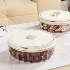 Sealed Dry Fruit Box, Simple and Luxurious Dry Fruit Box, Press-Button High-End Snack Candy Box for Home, High-Aesthetics Five-Section