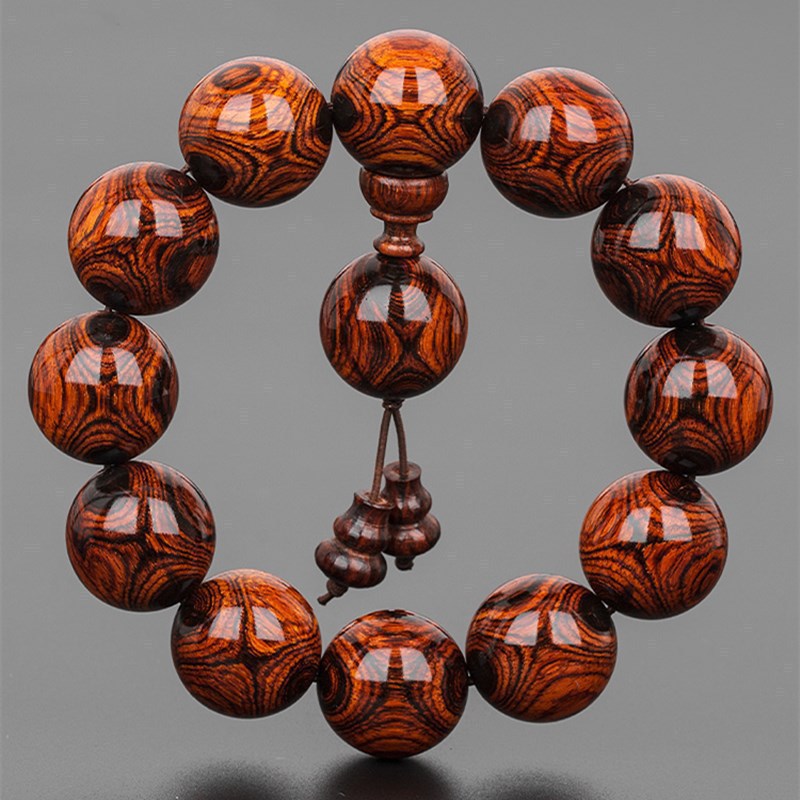 海南黄花梨手串男2.0手链女瘿瘤疤纹鬼脸对眼老料海黄木佛珠108颗