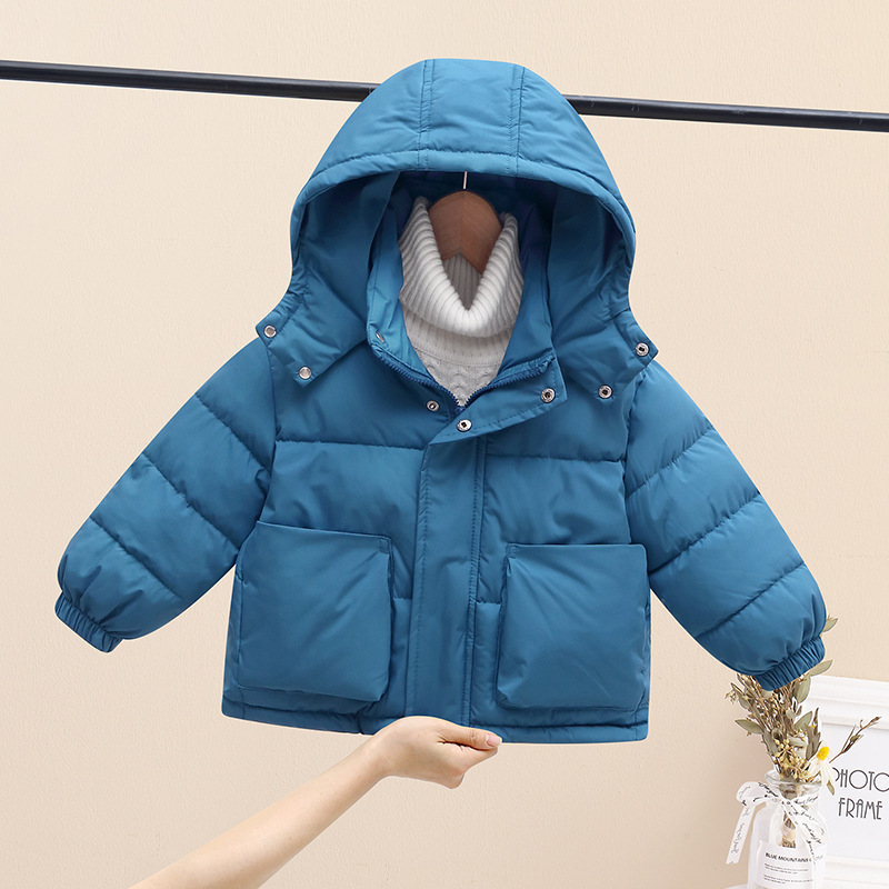 新款2023冬童装韩版男童女童羽绒棉服儿童外套加厚大口袋棉袄小孩