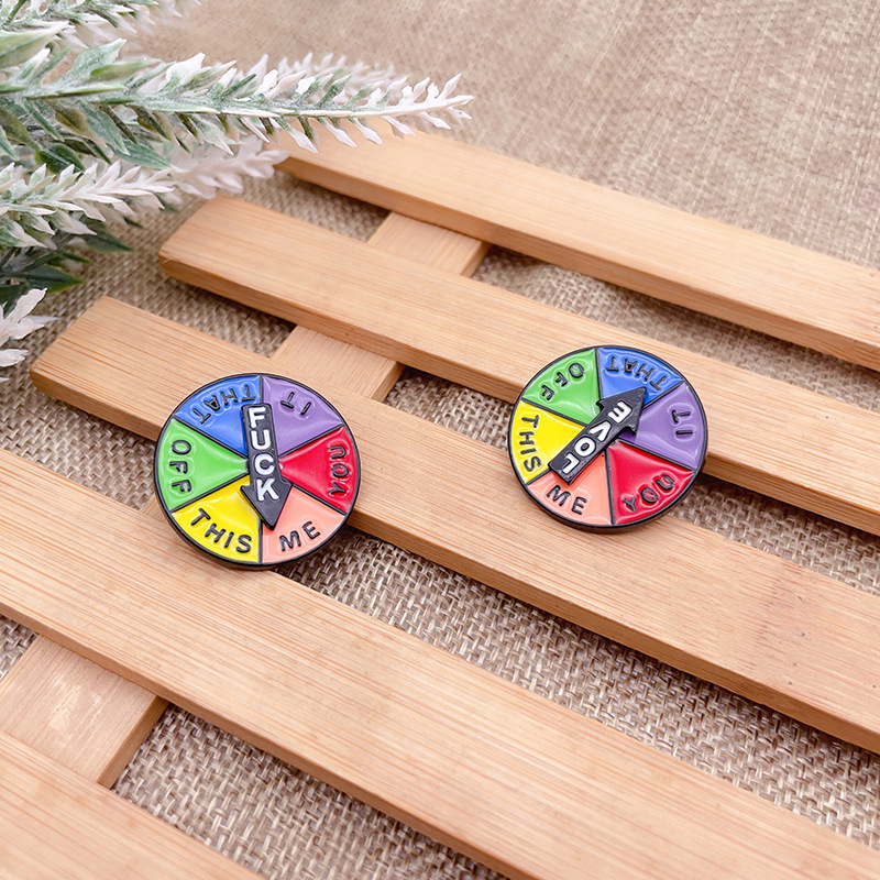 Casual Occasion Alloy Material Cute Pin Letter Turntable Alloy Enamel Unisex Brooches