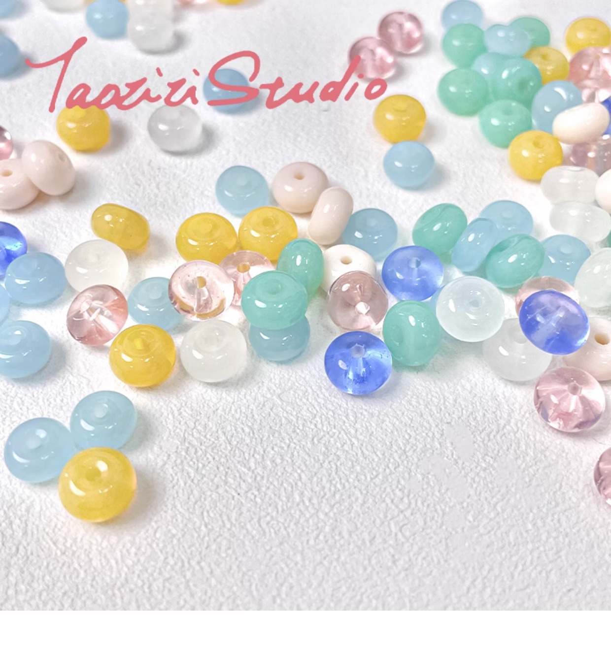 [Memory fragment] Japanese style fat Huhu glass abacus beads spacer beads diy handmade beaded necklace bracelet material