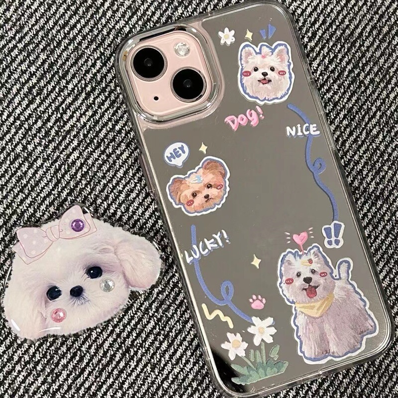 Mirror Makeup Mirror iPhone 18 Pro Max Diamond Dog Apple 15 Phone Case Suitable for Ip14 Cute 17 Female Mirror Makeup Mirror iPhone 18 Pro Max Diamond Dog Apple 15 Phone Case Suitable for Ip14 Cute 17 Female