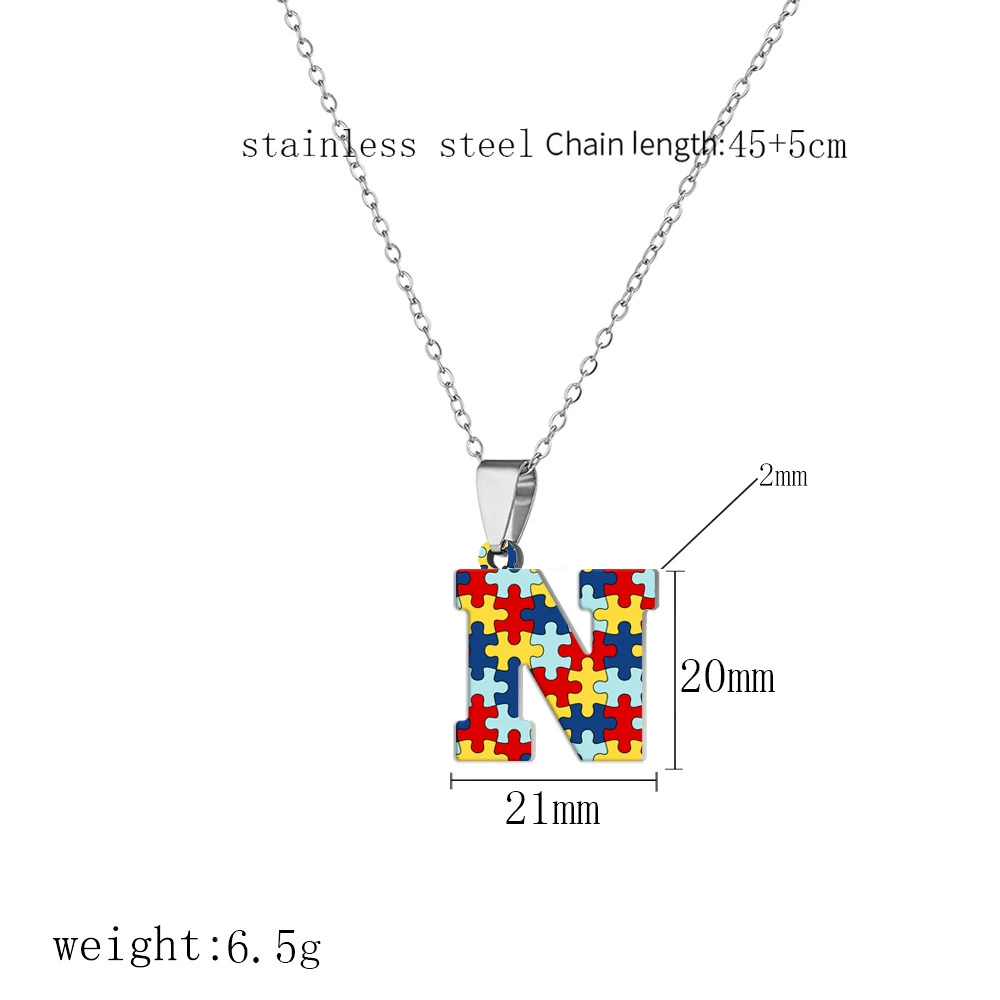 П pendant из нержавеющей стали с буквами, головоломка, ожерелье, (торговля через границы)