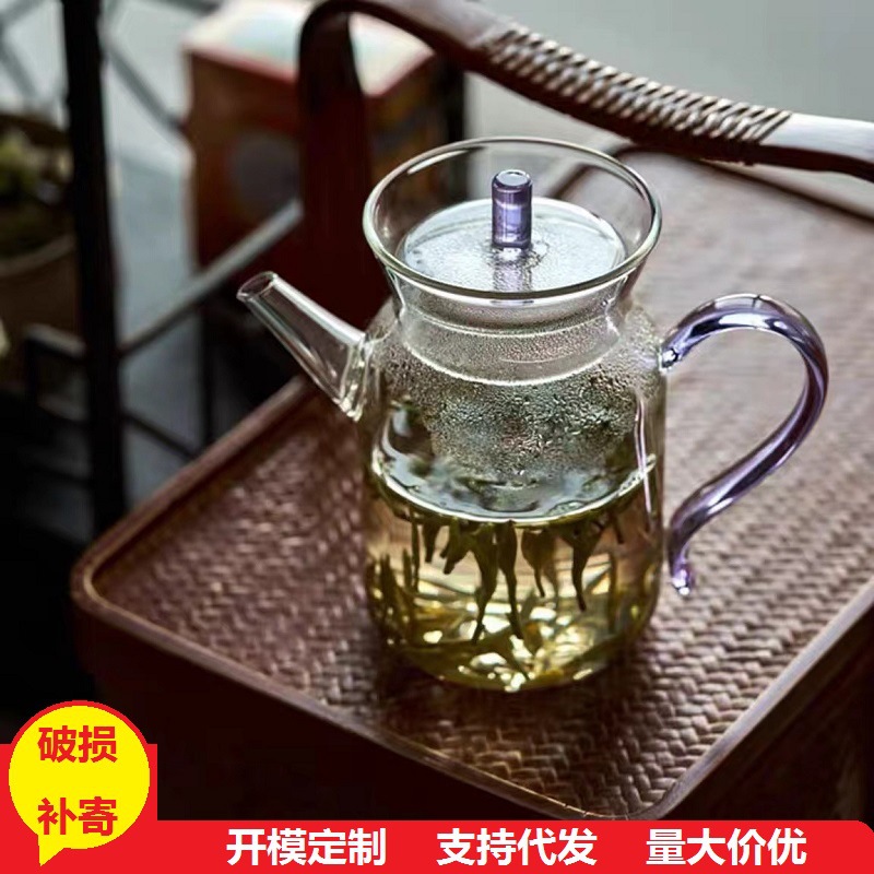 Nuevo estilo de imitación canción olla de vidrio tetera verde resistente al calor tetera fría hogar Kung Fu olla con filtro pequeña flor tetera