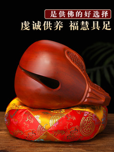 Wooden Fish Instrument Solid Rosewood Traditional Temple Household Percussion Instrument Large Meditation Stress Relief Wood Carving Ornament