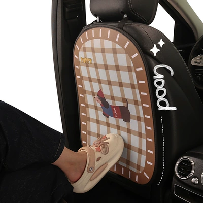 Cute Cartoon Dachshund Car: Chair back anti-kick pad