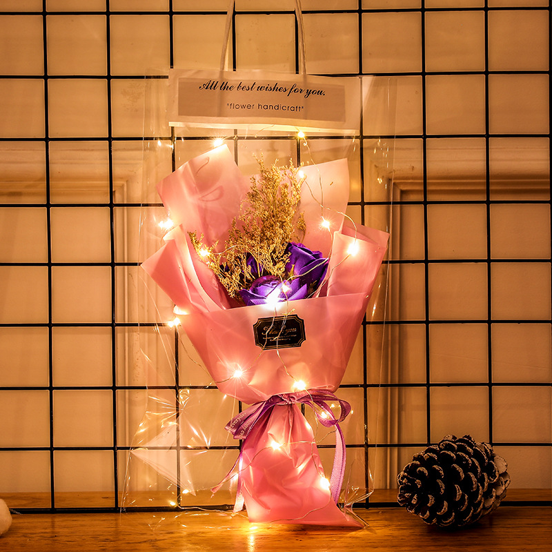 灯款 豪华款三朵紫色+礼袋