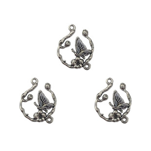 DIY zinc alloy jewelry accessories double hanging butterfly Garland pendant simple necklace bracelet connector pendant