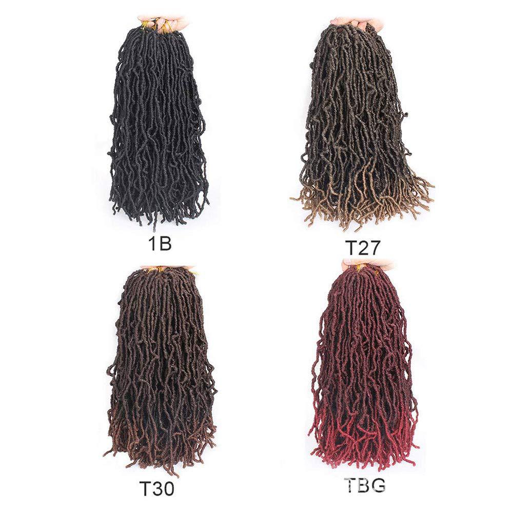 36 pulgadas Nu Locs Crochet Trenzas de Pelo lombriz de tierra curvada Crochet Pelo sucio trenza Peluca de fibra química