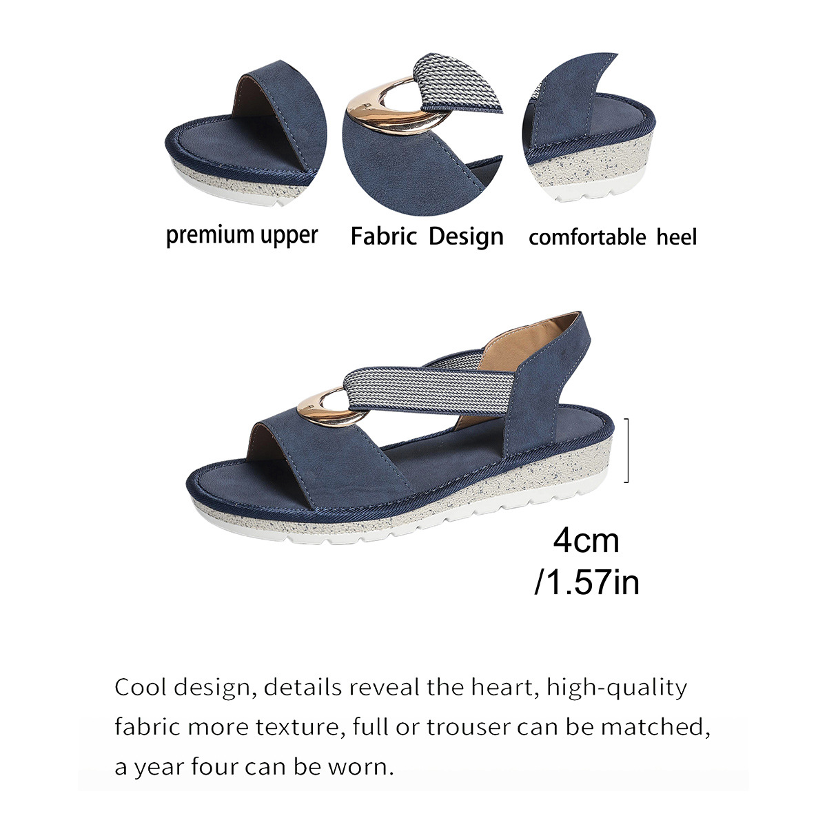 Metal Buckle Hemp Rope Fish-mouth Sandals Women's