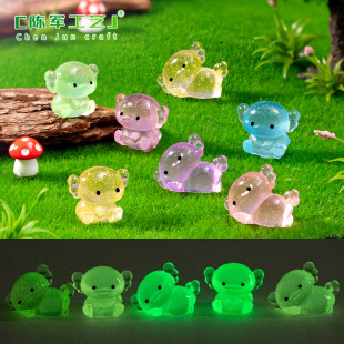 Cross-Border New Product Luminous Fine Glitter Chubby Hexagonal Dragon Doll Cute Micro Landscape DIY Decoration Accessories Small Ornaments