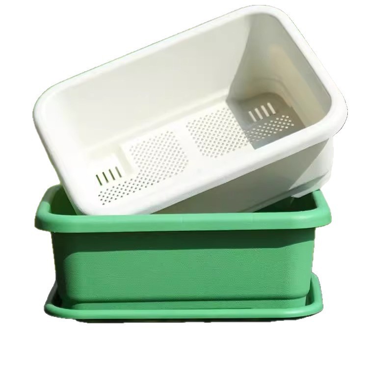 厚くて深い植木鉢、野菜栽培用の特別な箱、卸売屋内バルコニー長方形プラスチック植木鉢、家庭用野菜栽培アーティファクト|undefined