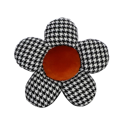 Seat cushion, seat cover: with a High-End Feel, Comfortable - flower-houndstooth-headrest-orange