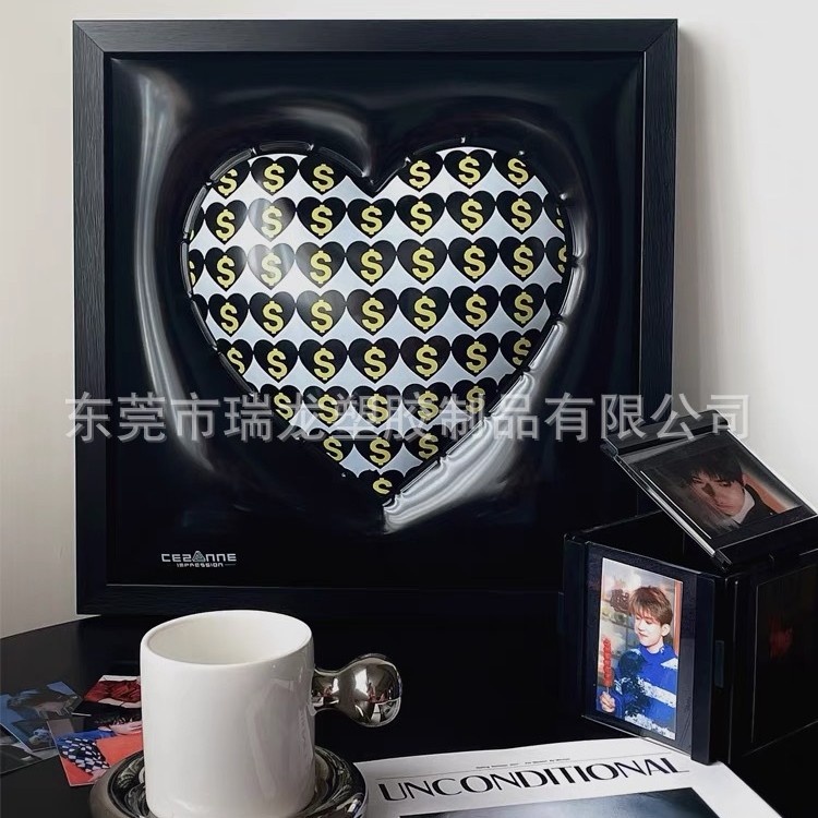 厂家直销PVC充气滑画PVC熊头广告画床头创意心形画