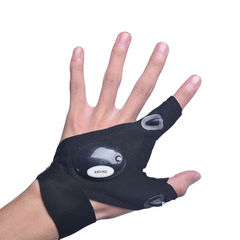 Outdoor Half Finger Night Fishing Gloves LED Light Fishing Gloves Repair Lighting Finger Lamp