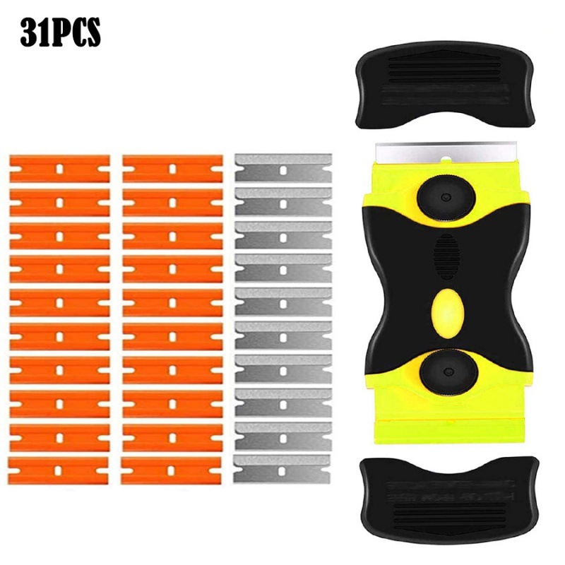 31件套多用途刮板刮板，带20件塑料和10金属刮板刮板清洁工具