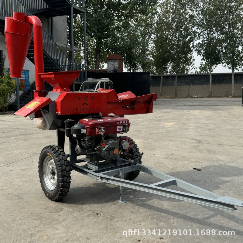 柴油版移动式铡草揉搓机 干湿秸秆粉碎揉搓机 商用稻草柠条粉碎机