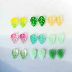 捷克日系玻璃貴和描金樹葉玻璃系葉子DIY手作飾品耳環配件材料