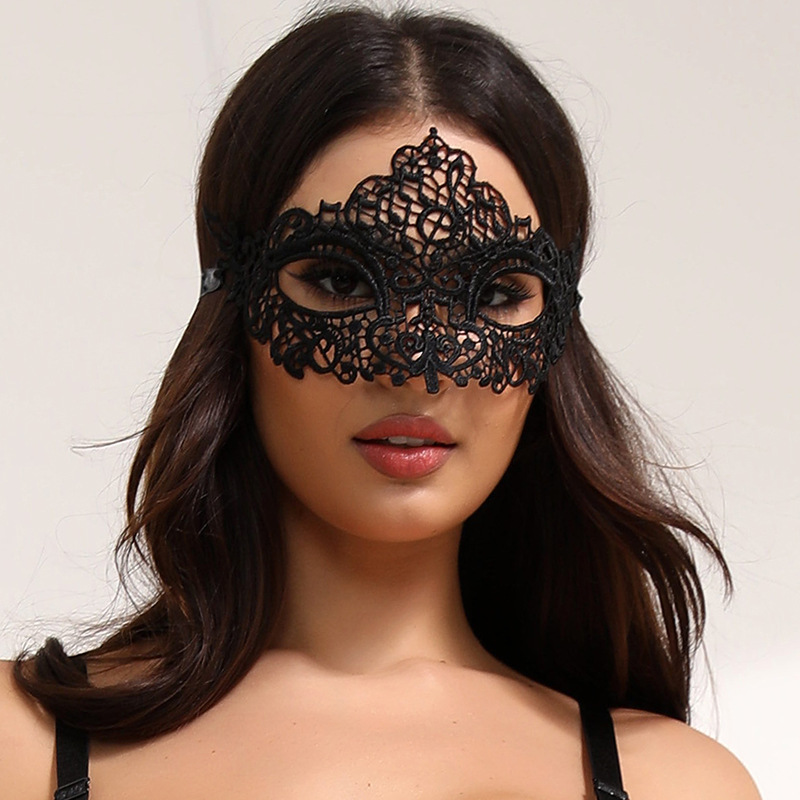 Máscara de Halloween Amazon nuevo transfronterizo 2 piezas accesorios de baile de máscaras SM ropa interior amorosa de encaje máscara de ojos
