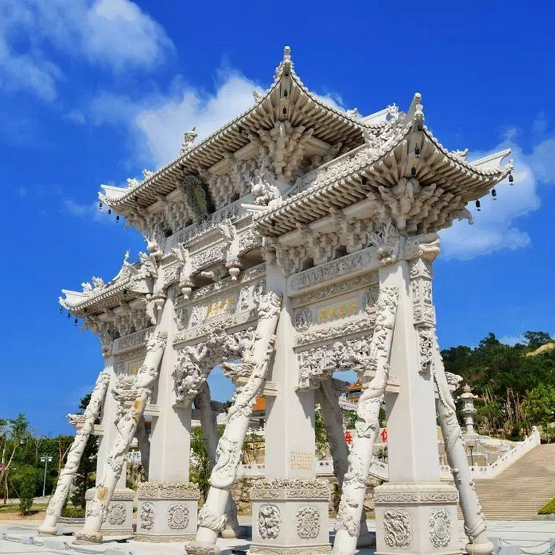 园林景区石牌坊 大理石花岗岩牌楼 新农村门牌楼 山门 寺庙牌坊