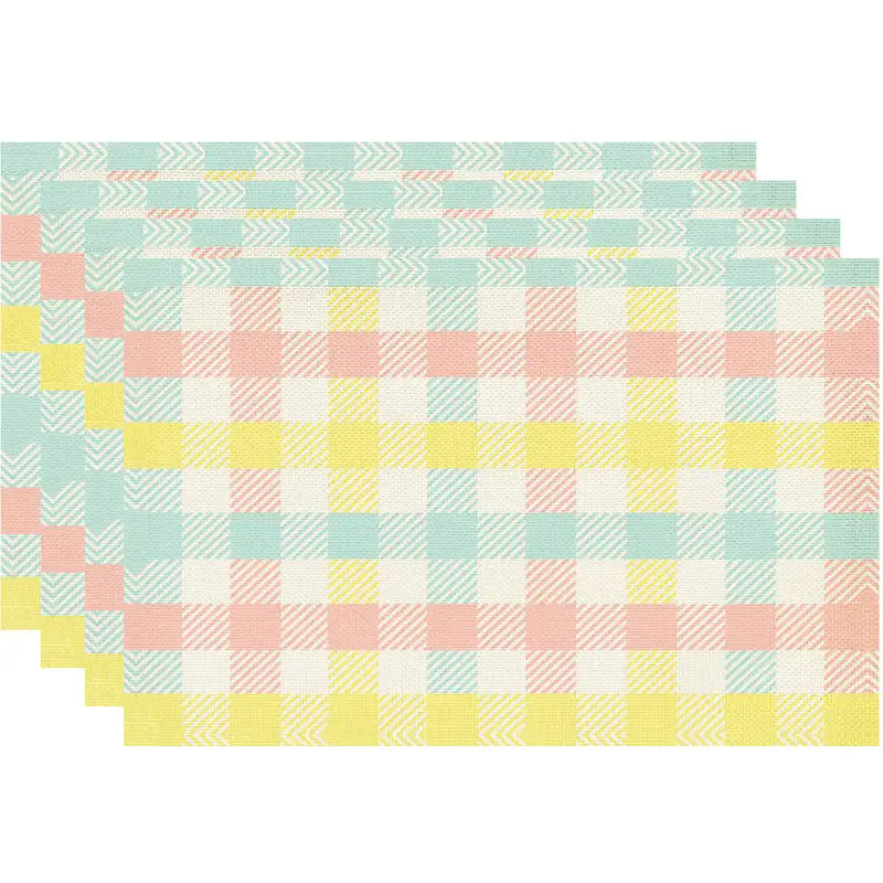 Transfronterizos lino almohadilla de mesa Aliexpress TEMU Amazon almohadilla de mesa cuadrada búfalo rojo almohadilla de Navidad Día de la Independencia