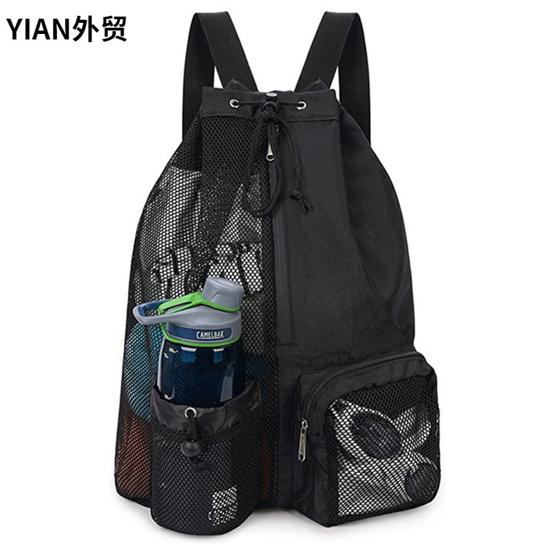in stock New Swim Bag Mesh Drawstring Backpack with Wet Bag Beach Backpack, Gym & Workout Kit Bag